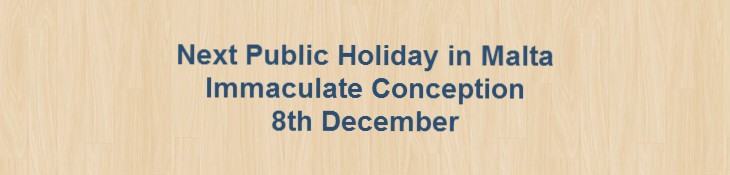 Next Public Holiday – Feast of the Immaculate Conception – 8th December