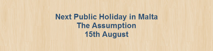 Next Public Holiday – The Assumption – 15th August