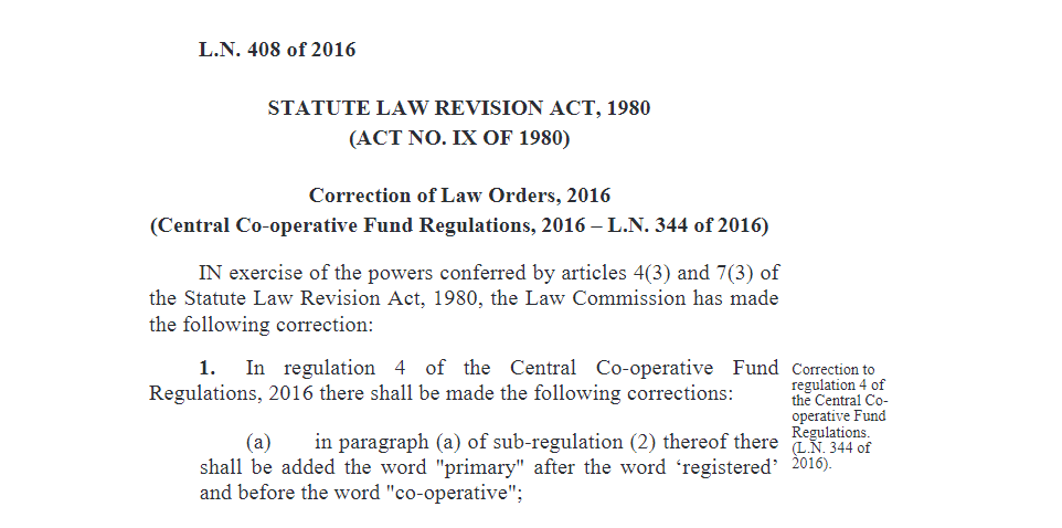 The Central Co-operative Fund Regulations 2016 - Corrected by LN 408/2016 - Committee and Funding